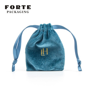 Sac de rangement en velours pour bijoux avec logo estampé, pochette à bijoux en velours - Product Image 3