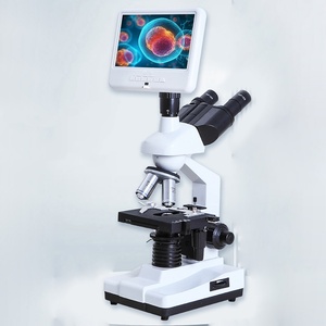 ディーティン生物用三眼複合LED顕微鏡 5000倍拡大 1920x1080 LCD解像度 研究室用 - Product Image 1