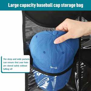 27-Pocket Over the Door Baseball Hat Organizer Wall Mount Storage Bag <b>Large</b> Hooks Hat Rack Holder for Closet <b>Wardrobe</b> Bathroom - Product Image 3