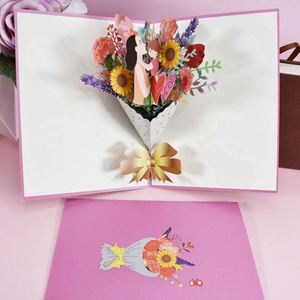 3D Bouquet <b>Card</b> Blessing <b>Card</b> <b>Gift</b> for Mothers Day Mom Wife Teacher's Day Pop up Flower Greeting All Occasions - Product Image 3