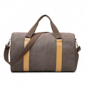 Men's & Women's Fashionable Waterproof <b>Canvas</b> Travel <b>Duffle</b> <b>Bag</b> Zipper Closure Overnight Weekender Case with Letter Pattern - Product Image 4