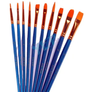 Yep Blue Wooden Handle Cheap Oil Artist Paint Brush Set