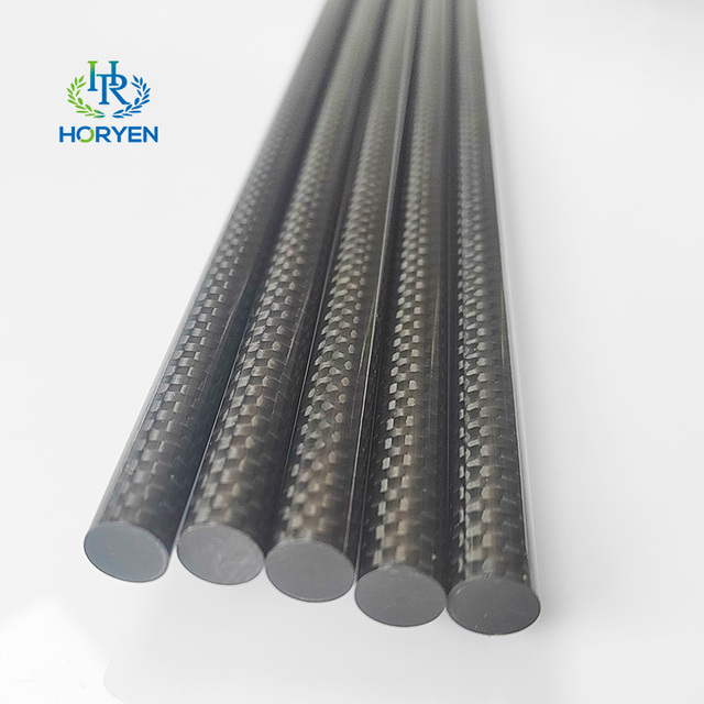 Custom High Pressure 3k Pultruded Stick Solid Pure Carbon Fiber Round Rod for Model Aircraft