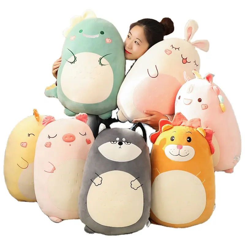 Boneka kecil super lucu kawaii boneka dinosaurus kartun hewan unicorn boneka nyaman lembut tempat tidur mainan bantal mewah