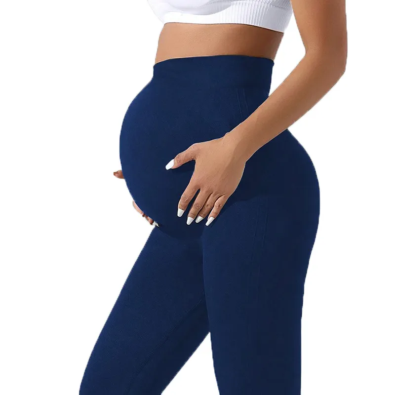 Good quality Pregnant women's high-waisted yoga wear pants slim-fitting sports seamless Four-Way Stretch Yoga leggings