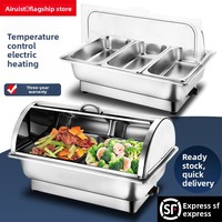 Plat à réchaud moderne et minimaliste en acier inoxydable doré de 6 L, idéal pour la restauration – Meilleures ventes