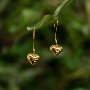 Pendientes Colgantes de Moda, Chapados en Oro PVD, Acero Inoxidable 316L, Forma de Corazón, Joyería Sostenible y Resistente - Product Image 3