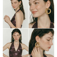 JINYOU 2547 Boucles d'oreilles pendantes rondes en acier inoxydable, élégantes et tendance, avec pierre naturelle œil de tigre et motif soleil