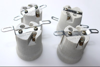 Support de base de lampe en céramique E27 de haute qualité douille à vis en corne avec support en fer ventes directes d'usine