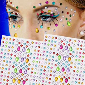 3D colorido cuadrado lágrimas Rhinestone cuerpo cara pegatinas joya DIY tatuaje pegatinas Rhinestone cara joyas tatuaje temporal - Product Image 2