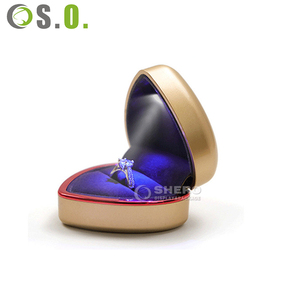 Boîtes à bagues en forme de cœur, présentoirs de bijoux de luxe pour mariage, emballage cadeau pour bijoux, boîte à bijoux avec lumière LED - Product Image 4