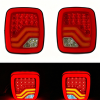 Feu arrière combiné modifié 7 pouces carré pour camion, camionnette et pick-up, rouge, ambre, blanc, avec clignotant, feu stop, éclairage de plaque d'immatriculation et feu de route