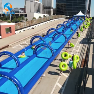 Trượt nước bơm hơi dài 100m 200ft trượt N trượt công viên nước hấp dẫn cho người lớn - Product Image 4