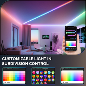Bande lumineuse au néon LED intelligente Wifi RVB couleur lampe à ruban pour rétro-éclairage TV, décor de fête à la maison fonctionne avec Alexa Google Home - Product Image 5