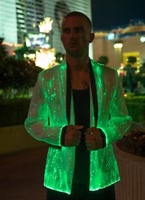 Veste en Fiber optique à LED, manteau lumineux pour fête, mariage, noël, Halloween