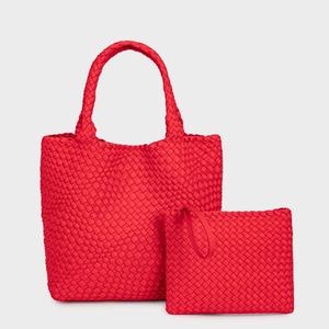 Sac fourre-tout décontracté en néoprène grande taille personnalisé, sac de plage tissé à la main tendance avec poignées, sac seau fait main, sac à main pour femme - Product Image 5