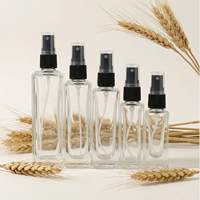 Flacon carré en verre personnalisé pour parfum, sérum, huile essentielle, vaporisateur, soin de la peau - Vente flash