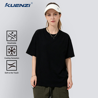 T-shirt pour femme Kuenzi surdimensionné à séchage rapide, logo personnalisé, col rond, manches courtes, 65% coton, 35% polyester, 210GSM, respirant