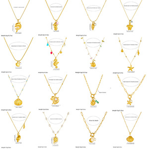 Modische Ocean Serie Anhänger Halskette DIY Charms Schmuck Vergoldeter Edelstahl Wasserdichter Muschelkette - Product Image 5