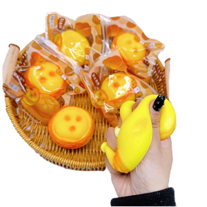 Hot Sale Girls Pu Small Squishy <b>Toy</b> Fun Slow Rebound Simulation <b>Egg</b> Tart Fluid Squeeze Anti-Stress - Product Image 1
