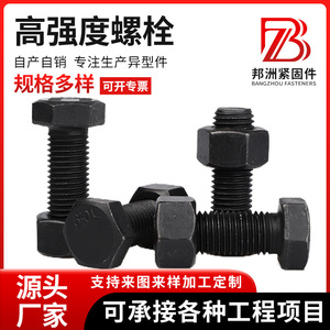 Vis hexagonales externes NBC, grade 8.8, acier au carbone Q235, filetage complet et filetage partiel, oxydation noircie, utilisation dans l'industrie de la construction - Product Image 5