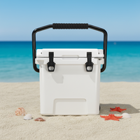 Bacs de rangement robustes de 13 L pour la maison, en plastique isolé, avec poignée métallique portable, glacière de jardin pour pique-nique, bateau, barbecue