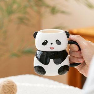 Taza de Panda 3D Pintada a Mano, Linda Taza de Café de Cerámica con Diseño de Dibujos Animados - Product Image 2