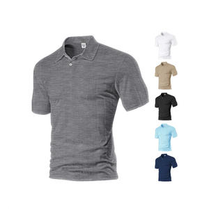 Polo para Hombre, Verano, Delgado, Color Sólido, Manga Corta, 100% Poliéster, Transpirable, Informal, con Etiqueta, Talla M - Product Image 4