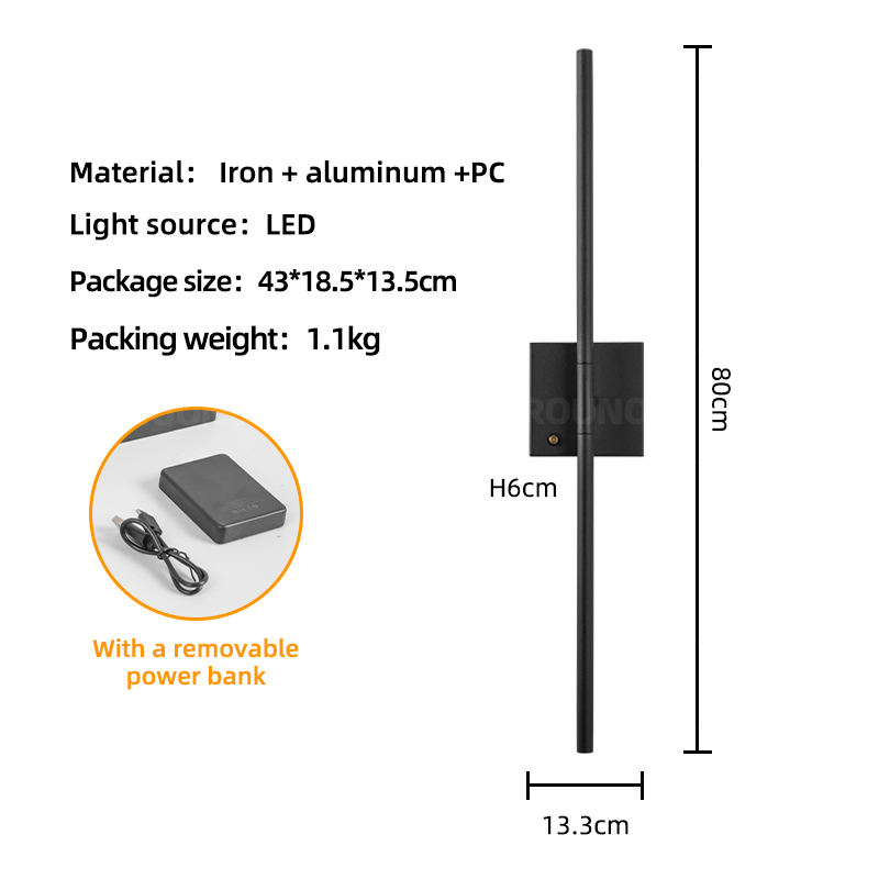 80cm-noir-(version de banque de puissance)-5000mah