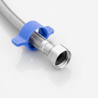 Tuyau tressé en acrylique gris 14 mm F1/2 x F1/2, connecteur d'alimentation en eau pour robinet, tuyau flexible haute pression pour cuisine et salle de bain
