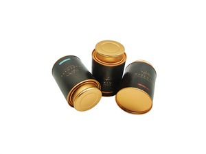 Cylindre d'impression personnalisé matcha boîtes de papier composite noir thé herbe emballage avec couvercles intérieurs imprimés avec logo - Product Image 4