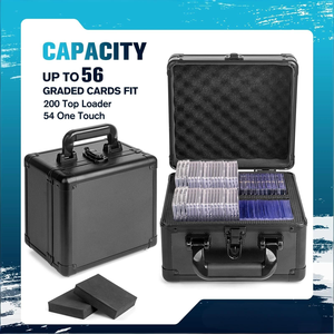 Boîte de rangement pour cartes gradées à 2 rangées, en alliage d'aluminium, compatible avec 40 cartes CGS BGS, étui de rangement pour cartes à collectionner - Product Image 5