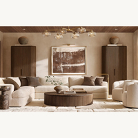 Fauteuil pivotant rond en tissu et bois massif, style nordique moderne, luxueux et confortable, pour la détente