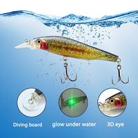 Elektronischer Vibrations- und Mechanischer Vibrations-Jerkbait mit LED-Blinklicht Attraktiver Köder Angelköder