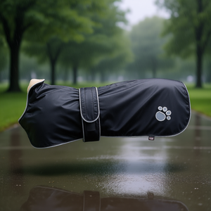 Cape pour chien Orlans XL 70 cm, imperméable réfléchissant noir pour animaux de compagnie - Product Image 3