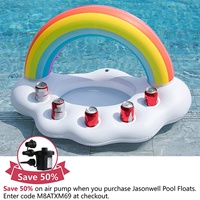 Maßgefertigter Mini Aufblasbarer PVC-Weinflaschenhalter Modernisiertes Regenbogen-Schwimmspielzeug für Kinder Wasserspaß Partys Pool Strand