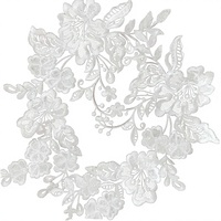 Accessoires de coiffure de mariée DIY, patchs brodés en dentelle de maille, appliques 100% polyester élégantes pour robe de mariée, de 3'' à 3 7/8''