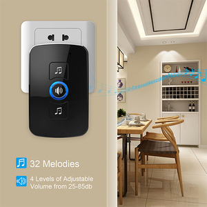 Nuovo <span class=keywords><strong>Campanello</strong></span> Senza Fili Impermeabile 300 M Remote EU UK US AU Spina intelligente porta Campana <span class=keywords><strong>Campanello</strong></span> batteria 1 2 button 1 2 3 ricevitore AC - Product Image 6