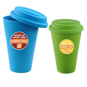 Biodegradable Reusable 16oz Plastic Coffee Cup Eco Friendly Custom Printing Mug Take It To Go with Lid for Promotion