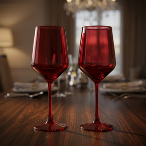 Set di 2 Calici da Vino Rosso Galileo da 510ml, Design Moderno e Lussuoso in Cristallo Rubino Sibilla, Stelo Lungo, Logo Personalizzabile, Resistenti alle Rotture - Product Image 3