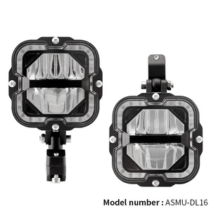 Faro LED con Certificación E-mark, con Interruptor Estroboscópico, Luces de Conducción LED, <span class=keywords><strong>Faros</strong></span> <span class=keywords><strong>Antiniebla</strong></span> de 60W, Blancos con Cubierta Amarilla/Negra para Motocicletas - Product Image 2