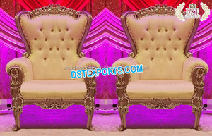 Vente en gros de chaises de mariage à dossier haut Ensemble de chaises de roi lion antique pour mariage royal des mariés Australie - Product Image 2