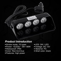 Neue LED-Stroboskop-Warnleuchte mit Saugnapfhalterung Universelle Passform IP65 Wasserdicht für Auto-Armaturenbrett Dach Windschutzscheibe