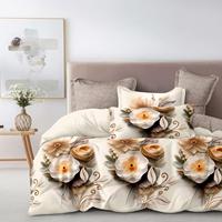 Ensemble de housse de couette tissée imprimée de luxe, 4 pièces, motif floral, écologique, taille King & Queen, tissu doux pour la maison et l'hôtel