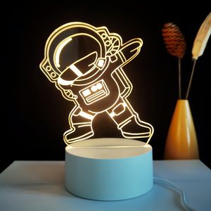 Prezzo all'ingrosso moderno 3D LED luce notturna ABS Base multicolore astronauta arte per adolescenti - Product Image 1