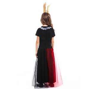 Disfraz de Halloween para Niñas, Conjunto de Vestido de <span class=keywords><strong>Reina</strong></span> de Corazones, Corona, Falda de Tul, Diamantes, Cuello con Volantes, Disfraz de Arlequín para Cosplay, Fiesta y Juego de Roles - Product Image 5