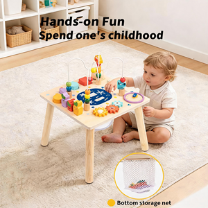 Tavolo Attività Multisensoriale in Legno Tutto in Uno, Giocattolo Educativo Montessori per Bambini, Apprendimento Precoce e Allenamento della Motricità Fine - Product Image 3