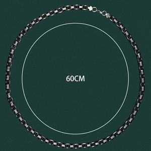 Colliers ras-du-cou classiques en acier inoxydable de haute qualité avec breloques géométriques argentées, plaqué noir, tendance, pour anniversaire - Product Image 5