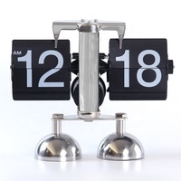 Horloge de table à rabat personnalisée avec contrôle du son Veilleuse à LED Horloge de bureau tournant les pages Reloj Senior Horloge de calendrier à rabat automatique