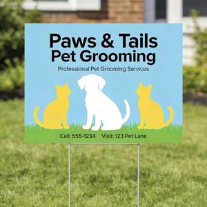 Eco Friendly Yard Sign Recyclable Hollow Plastic Sheet <b>Custom</b> Print for Outdoor Lawn Pet Shop Grooming Signage Board - Product Image 6
